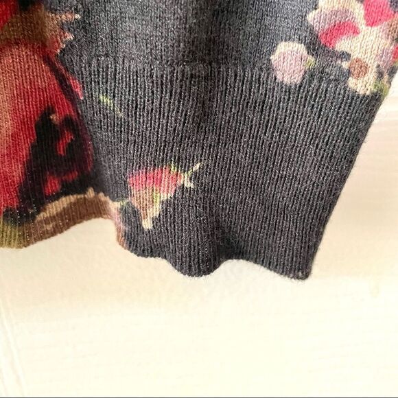 Ralph Lauren black button cardigan with roses - Picture 11 of 12